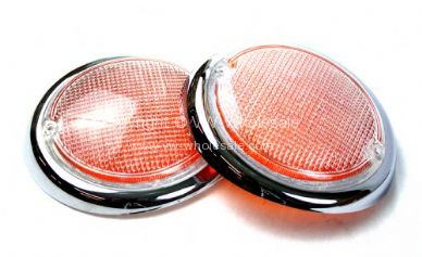 German quality orange and chrome fisheye lenses - OEM PART NO: 211953161Pair