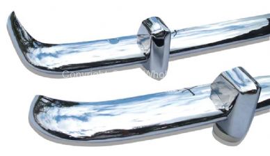 Complete Euro spec bumpers front & back in Stainless Steel Ghia 67-69 - OEM PART NO: 143798105