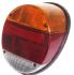 Orange red and clear rear light unit complete