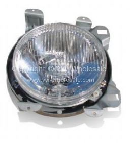 German quality HELLA headlight unit round H4 Left side LHD 80-91 - OEM PART NO: 
