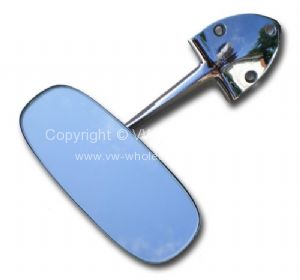 Chrome rear view mirror 3 hole fixing with holes for visor rods LHD only 58-64 - OEM PART NO: 113857511K