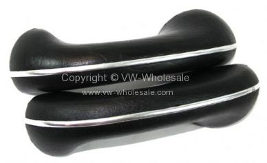 Internal door grab handles black with chrome trims sold as a pair 55-67 - OEM PART NO: 