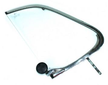 Genuine VW opening 1/4 frame glass & catch complete Used Left Beetle 8/67-79 - OEM PART NO: 