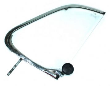 Genuine VW opening 1/4 frame glass & catch complete Used Right Beetle 8/67-79 - OEM PART NO: 