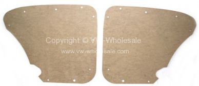 German quality rear internal 1/4 panels made from oil tempered hardboard 68-79 - OEM PART NO: 