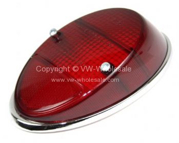 German quality all red rear light lens with chrome ring & seal - OEM PART NO: 111945241D