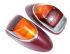Complete tombstone rear light units with orange red & clear Hella lenses Used 8/67-9/73 - OEM PART NO: 111945096USED
