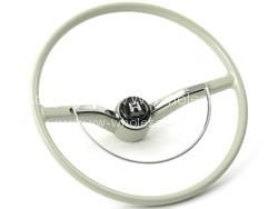 Flat 4 OEM Style steering wheel in silver beige inc horn button - OEM PART NO: 311498651D