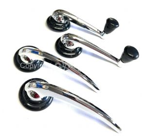 German quality window winder & relase handle set Black - OEM PART NO: 111837581B KIT
