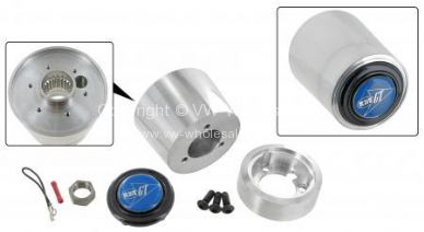Fully polished mounting boss for GT steering wheel Beetle & Ghia 74-79 - OEM PART NO: 