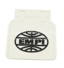Empi mdflaps White with Black Empi logo for Beetle - OEM PART NO: 
