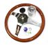 Empi 380mm/31mm Classic wood steering wheel with boss Beetle Ghia Type 3 - OEM PART NO: 