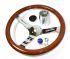 Empi 380mm/31mm Classic wood steering wheel with boss Beetle Ghia Type 3 - OEM PART NO: 