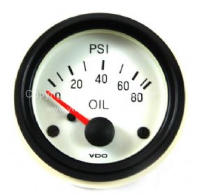 VDO oil pressure gauge with white face 0-80 psi - OEM PART NO: 