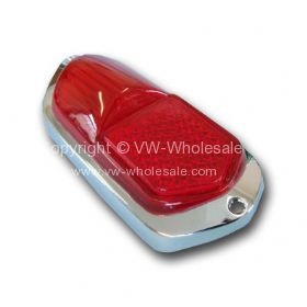 German quality rear lens all red with chrome trim & Hella logo - OEM PART NO: 141945227ACR