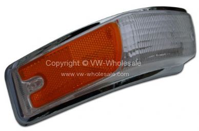 Front indicator lens clear and orange Right Ghia - OEM PART NO: 141953162CCL
