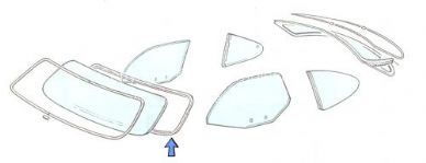 Windscreen seal without groove for trim Ghia - OEM PART NO: 143845121CL