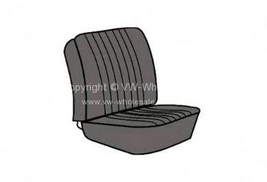 Seat cover set 6 pc KG cabrio 57-60 single colour  - OEM PART NO: 431621
