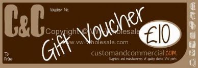 Custom & Commercial gift voucher £10.00 - OEM PART NO: GV1233
