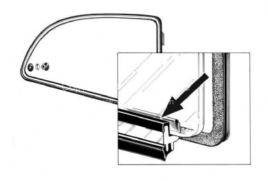 Notch and square back pop out glass to frame seals Pair Type 3 61-73 - OEM PART NO: 311847145B