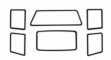 Cal look window seal kit with 2 pop outs for square back Type 3 61-63 - OEM PART NO: 311845121C