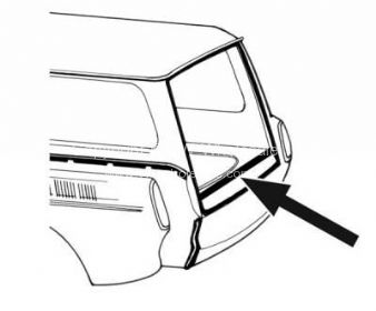 Type 3 squareback rear inner lower rear hatch seal 61-73 - OEM PART NO: 361725