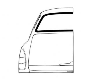 Rear screen seal with groove for trim - OEM PART NO: 315845521A