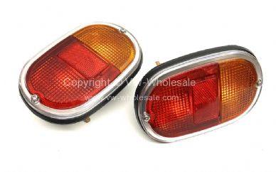 German quality rear light units complete  orange and red lenses - OEM PART NO: 211945241ORG