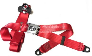 Seatbelt 3 point with chrome buckle and red webbing - OEM PART NO: 111870691R
