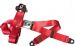 Seatbelt 3 point with chrome buckle and red webbing