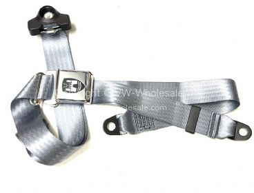 Seatbelt 3 point with chrome buckle and grey webbing - OEM PART NO: 111870691G