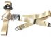 Seatbelt 3 point with chrome buckle and beige webbing