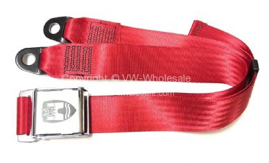Seatbelt 2 point with chrome buckle and red webbing - OEM PART NO: 111870671R