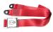 Seatbelt 2 point with chrome buckle and red webbing