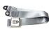 Seatbelt 2 point with chrome buckle and grey webbing - OEM PART NO: 111870671G