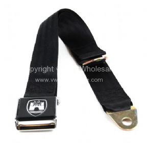 Lapbelt 2 point with chrome buckle and black Wolfsburg crest Black - OEM PART NO: 111870199BC