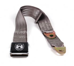 Lapbelt 2 point with chrome and black buckle and Wolfsburg crest Silver Grey - OEM PART NO: 111870299BC