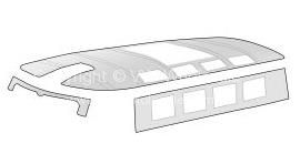 TMI headliner in light grey cloth with hole for sunroof - OEM PART NO: 241867499LG