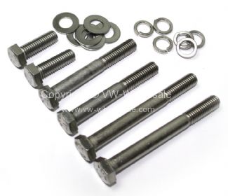 Stainless steel front rail and overrider fitting kit for USA spec bumpers Bus 58-67 - OEM PART NO: 211798002SS