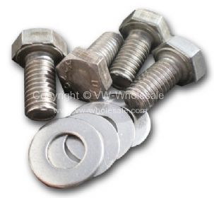 German quality bumper iron to bumper fitting kit in stainless to fix both irons 58-67 - OEM PART NO: 