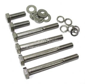 Stainless steel rear rail and overrider fitting kit for USA spec bumpers Bus 58-67 - OEM PART NO: 211798003SS
