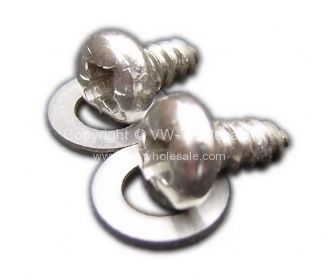 Stainless steel screws and washers for the top of both 1/4 lights 68-79 - OEM PART NO: 