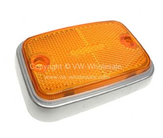 German quality side marker lens orange & silver with OEM logos - OEM PART NO: 211945119A
