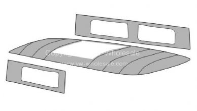 Full length headliner for metal sun roof off white perforated vinyl 8 plus 3 bows 75-79 - OEM PART NO: 20211544