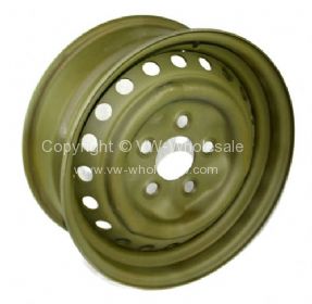 Genuine VW wheel in primer  round center hole 5.5j x 14 71-79 - OEM PART NO: 211601027H