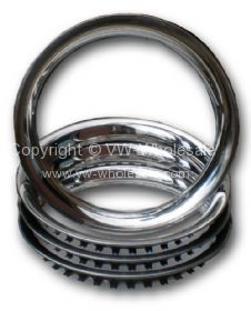 Polished stainless steel beauty rings for 14 inch steel wheels - OEM PART NO: 