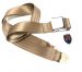 Seatbelt 2 point extra length with chrome buckle and silver beige webbing