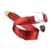 Seatbelt 2 point extra length with chrome buckle and red webbing