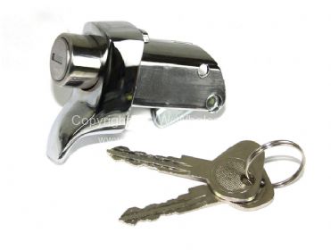 German quality chrome locking engine lid handle complete with 2 keys 8/71-79 - OEM PART NO: 211827503L