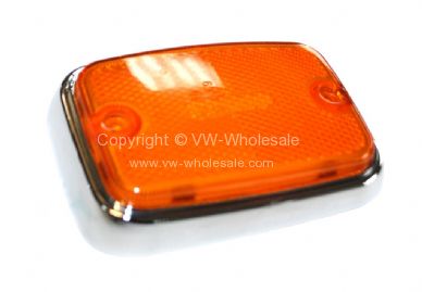 German quality side marker lens orange and Chrome Bus - OEM PART NO: 211945119OC